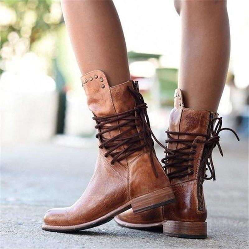 Linda | Cognac-colored lace-up shoes