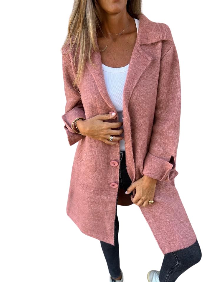 Magdalena | Casual long coat with lapels