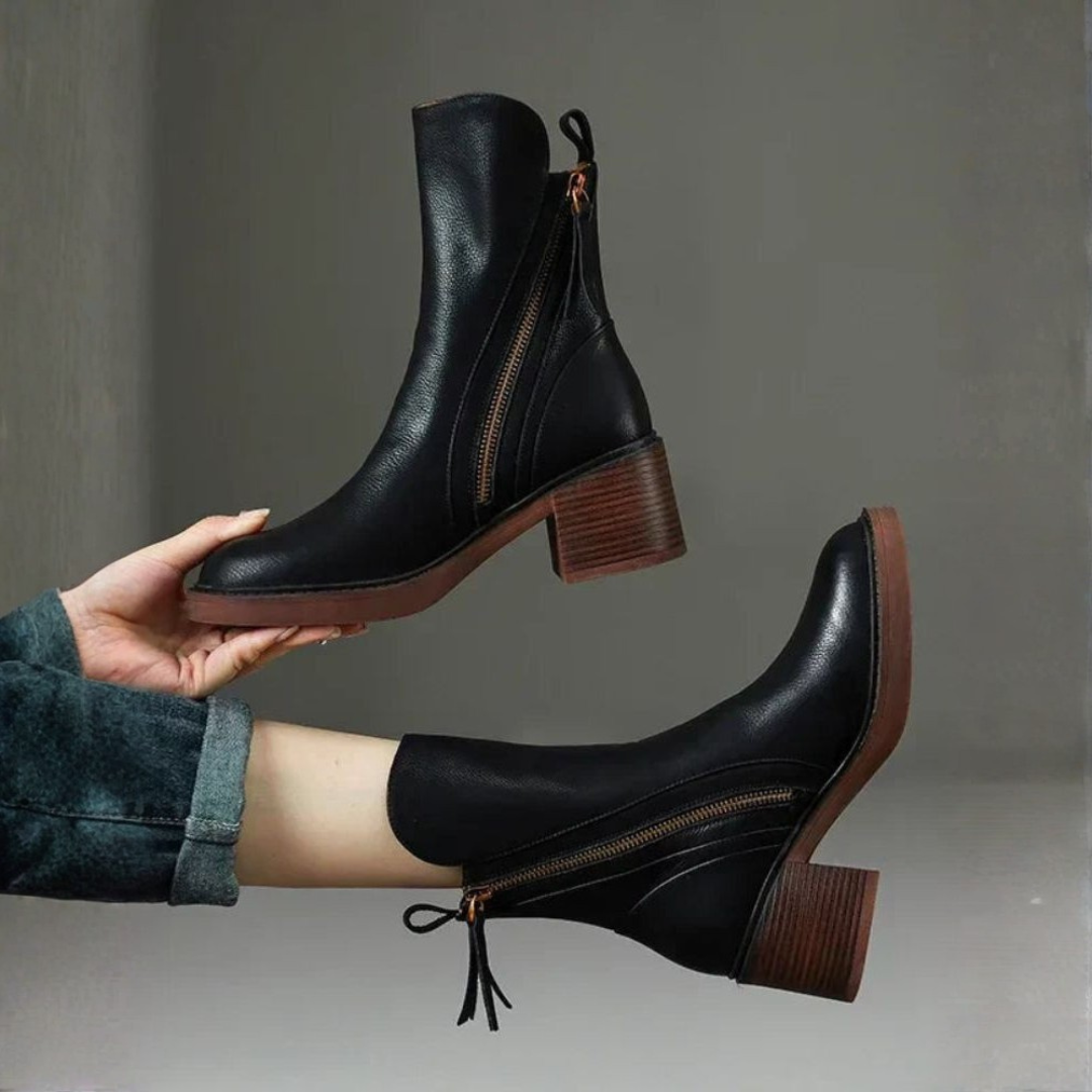 Éliane | Elegant heeled ankle boots with zip closure