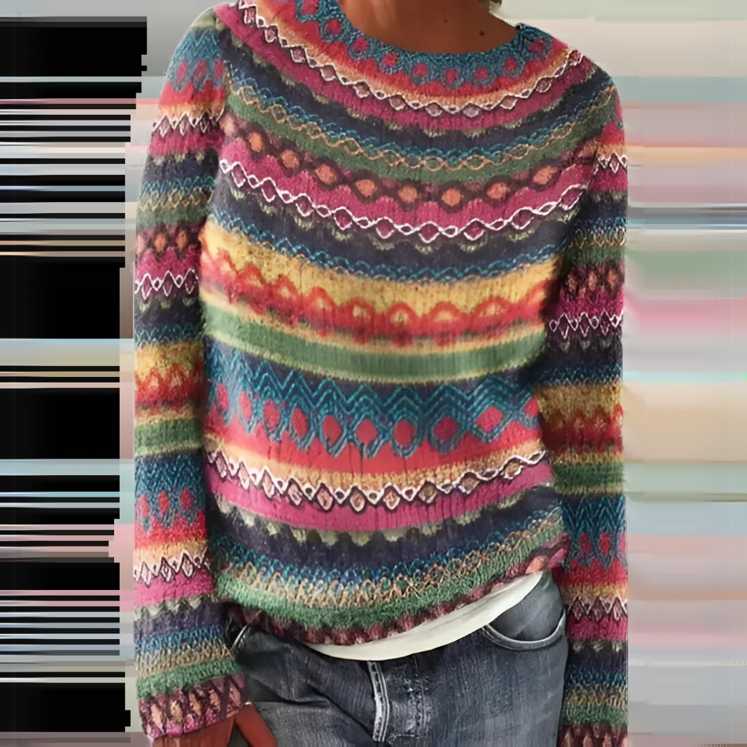 Mercedes | Winter patterned knit sweater