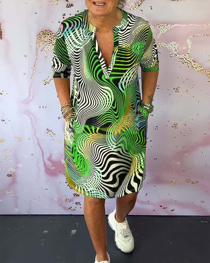 Deyanira | Colorful dress with V-neck