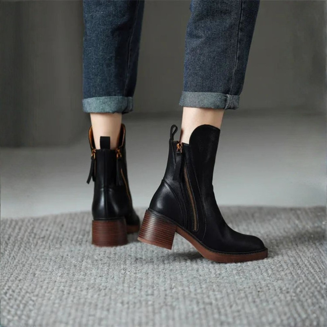 Éliane | Elegant heeled ankle boots with zip closure