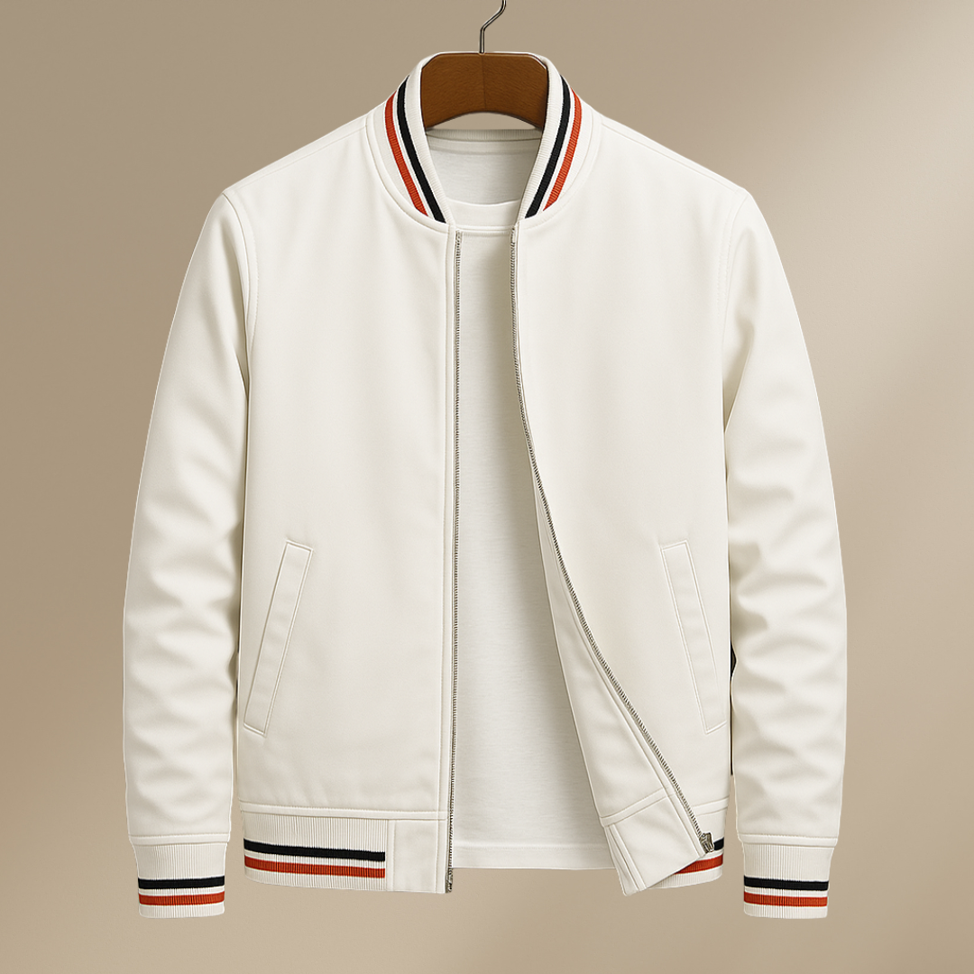 Théo | Elegant Striped Bomber Jacket