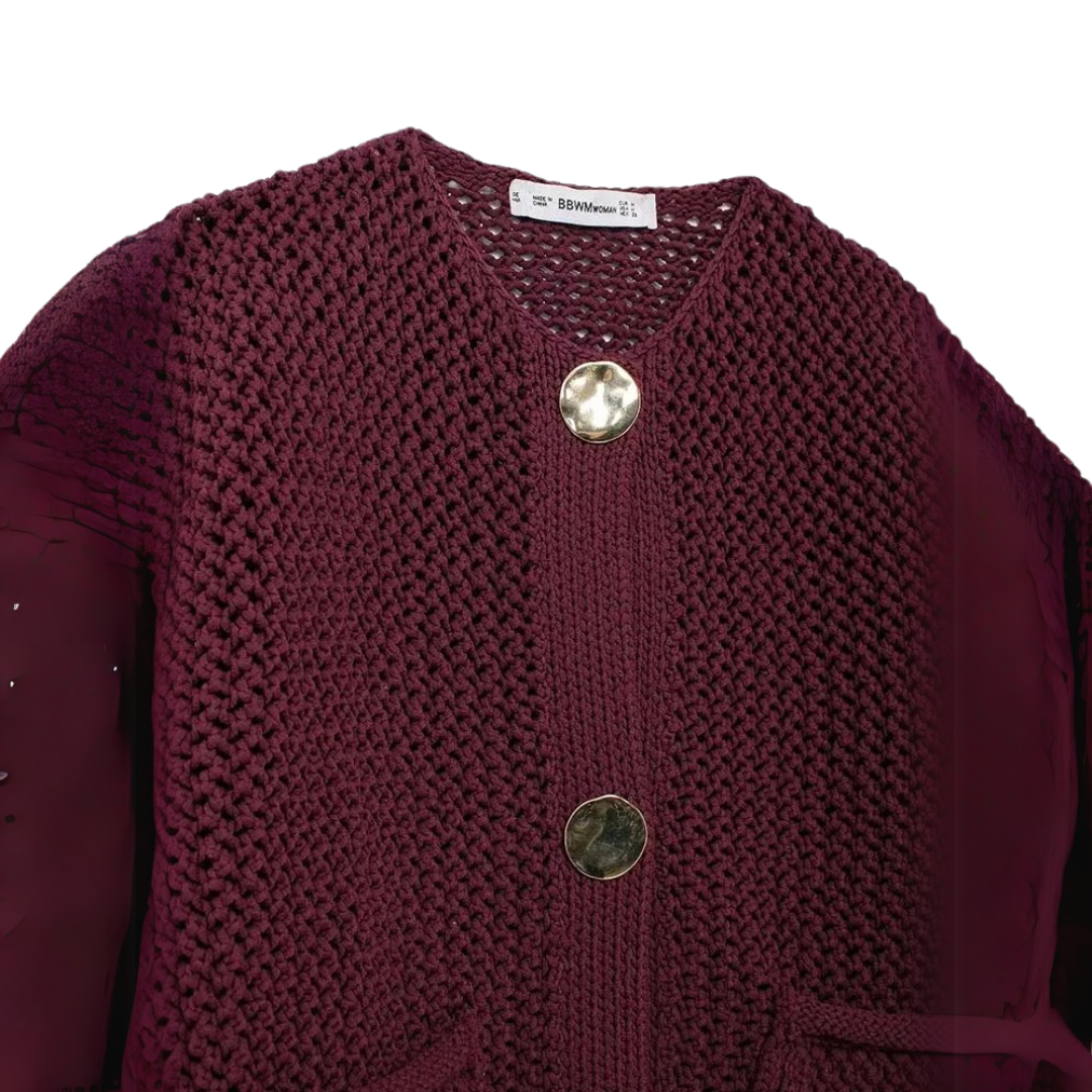 Violet | Knitted jacket with gold buttons