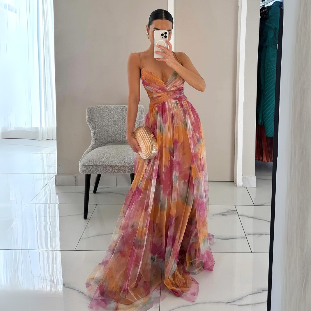 Camila | Charming long dress with floral print