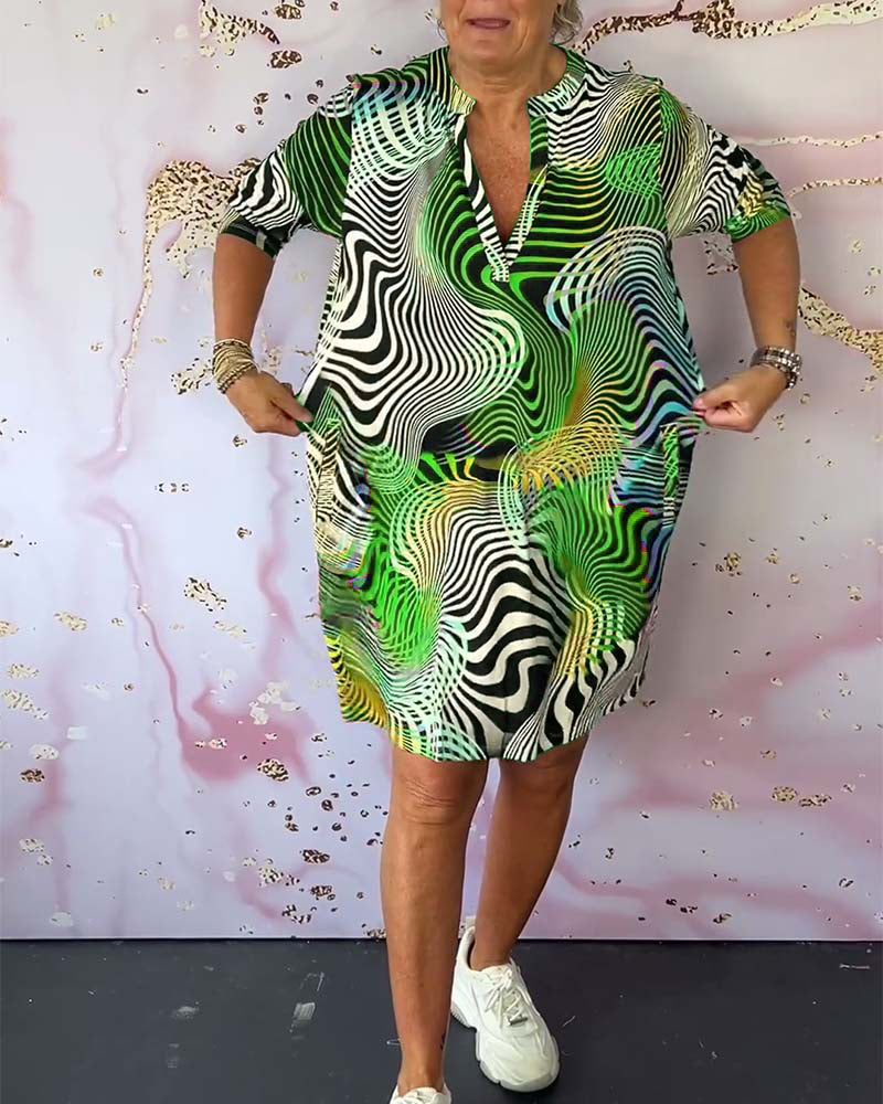 Deyanira | Colorful dress with V-neck