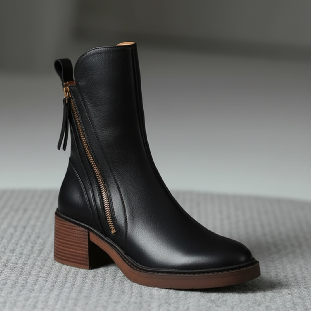 Éliane | Elegant heeled ankle boots with zip closure