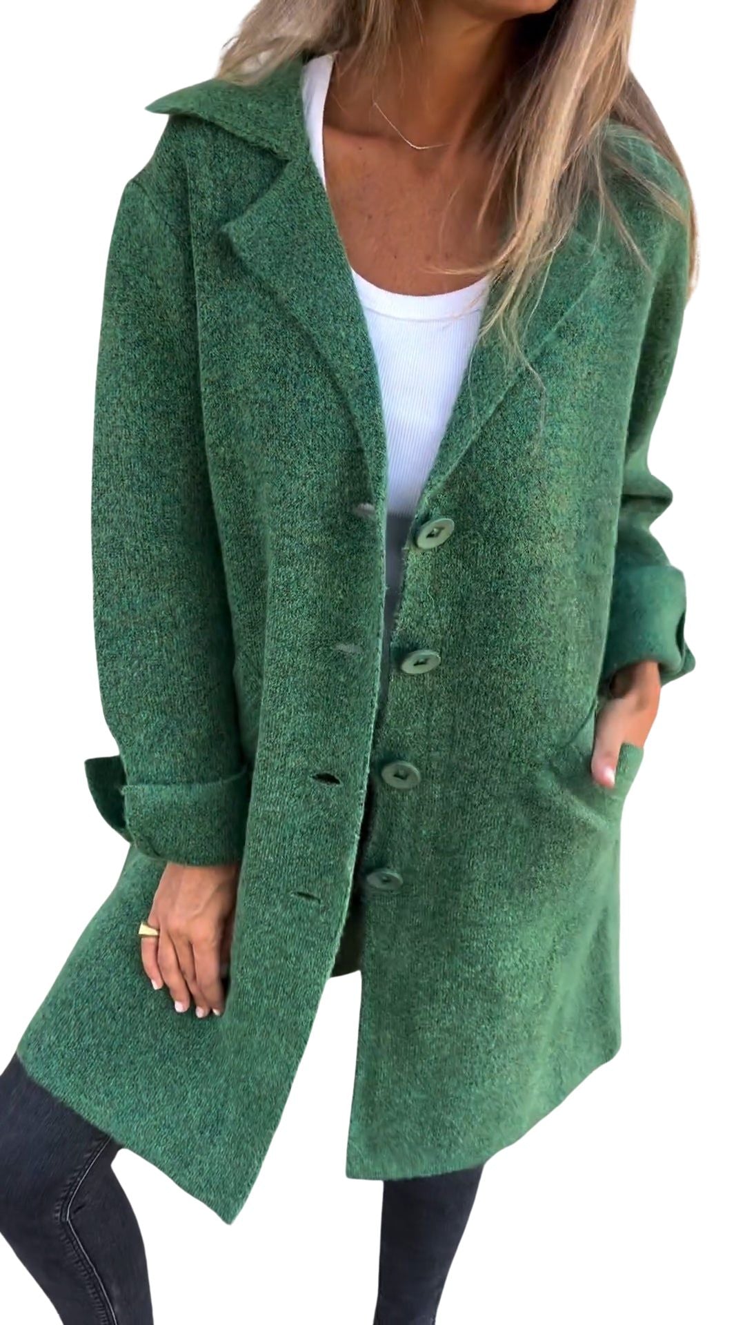 Magdalena | Casual long coat with lapels