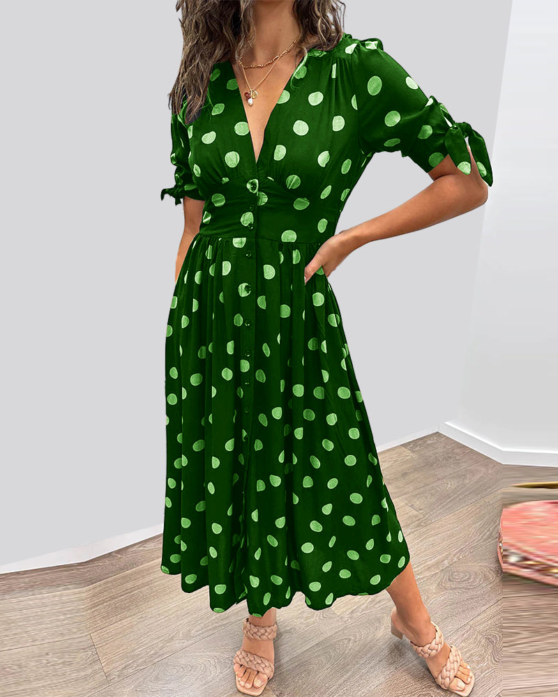 Mina | Striped V-neck dress