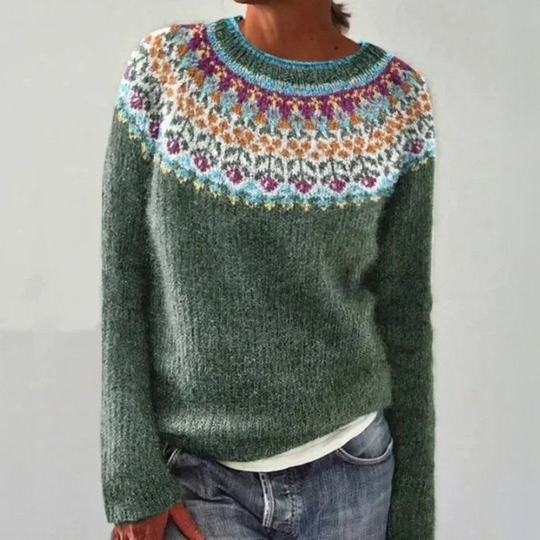 Mercedes | Winter patterned knit sweater