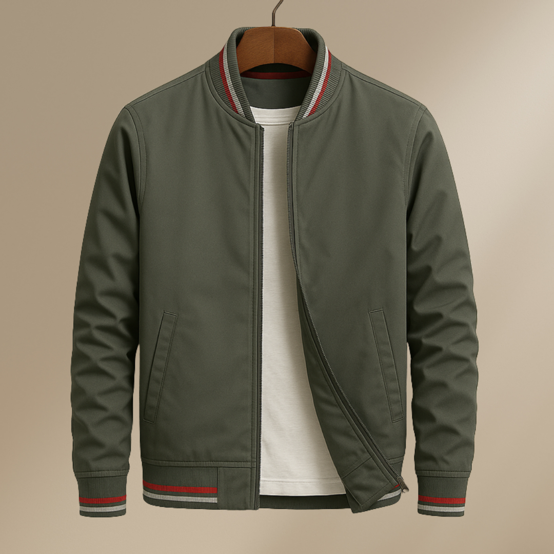 Théo | Elegant Striped Bomber Jacket