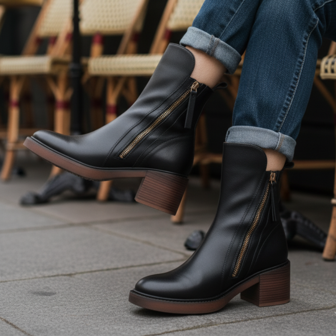 Éliane | Elegant heeled ankle boots with zip closure