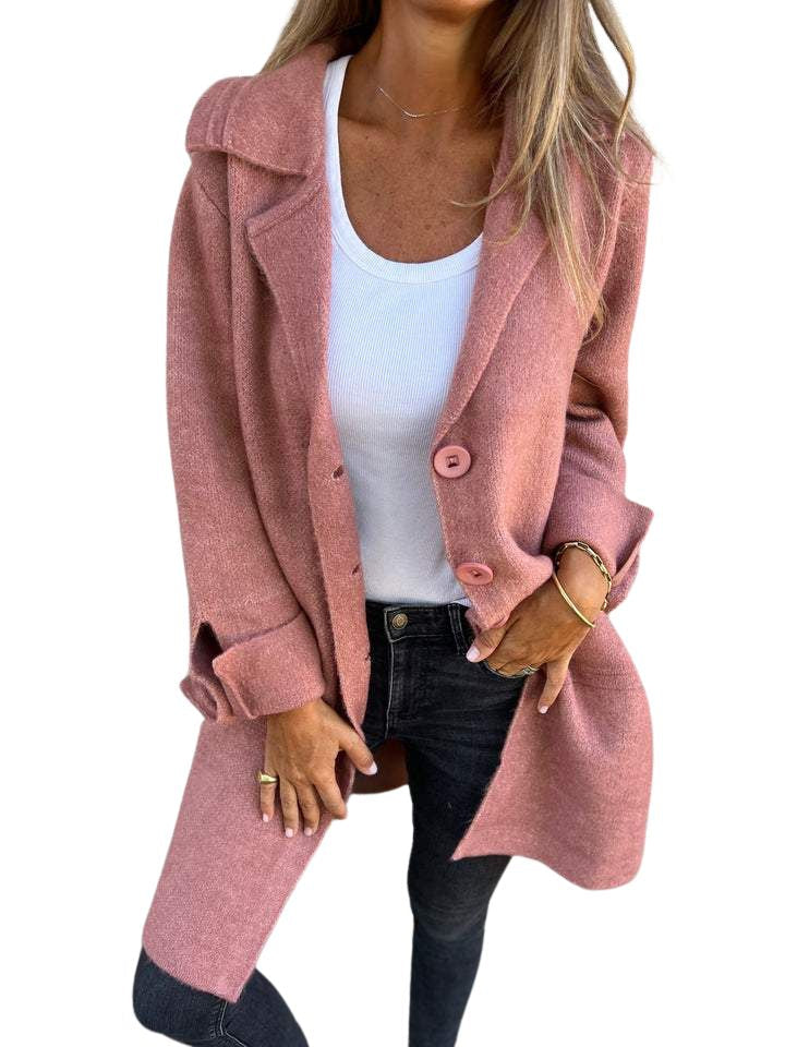 Magdalena | Casual long coat with lapels