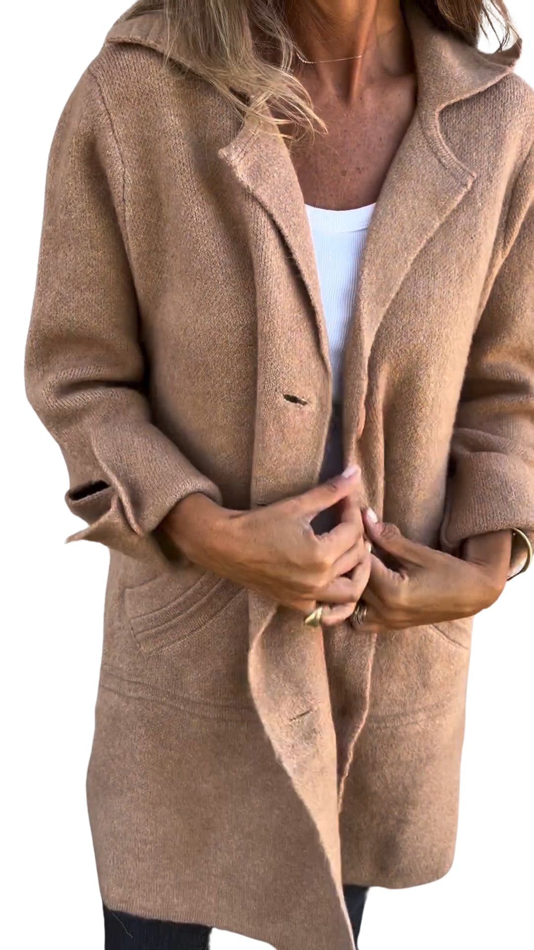 Magdalena | Casual long coat with lapels