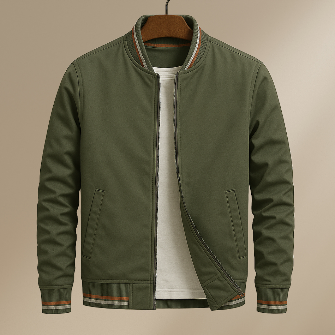 Théo | Elegant Striped Bomber Jacket