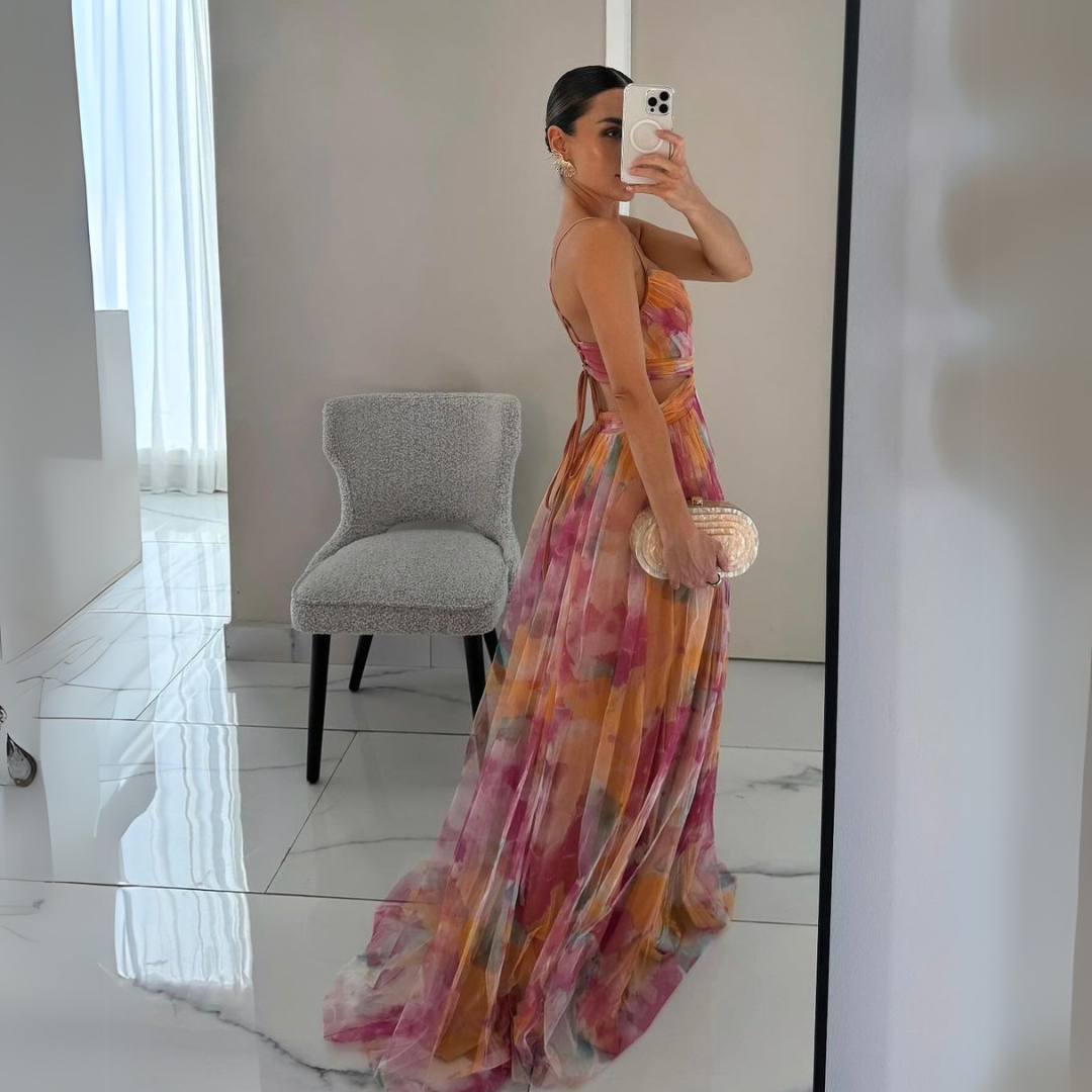 Camila | Charming long dress with floral print