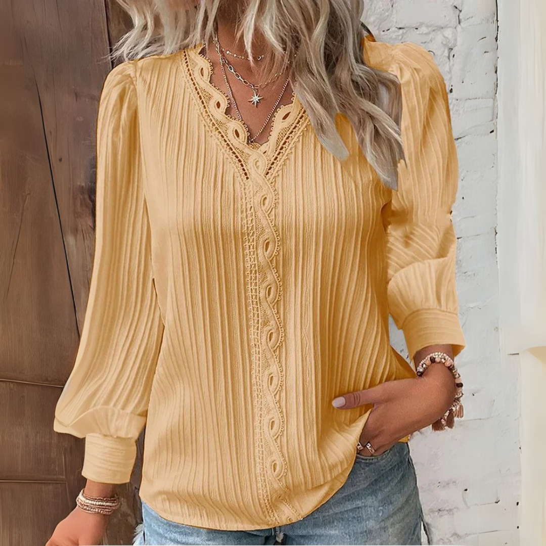Melinda | Chiffon blouse with lace details