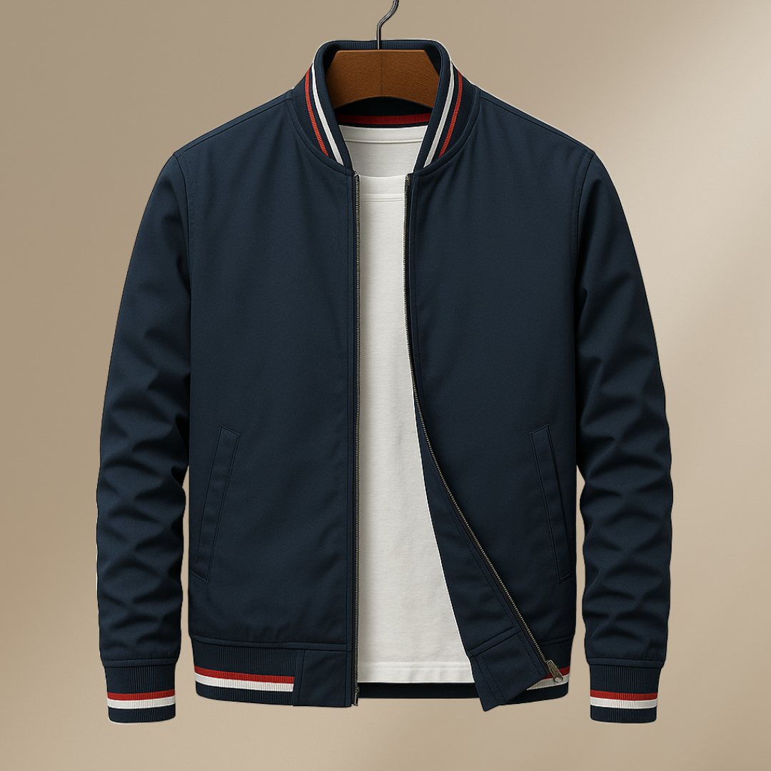 Théo | Elegant Striped Bomber Jacket