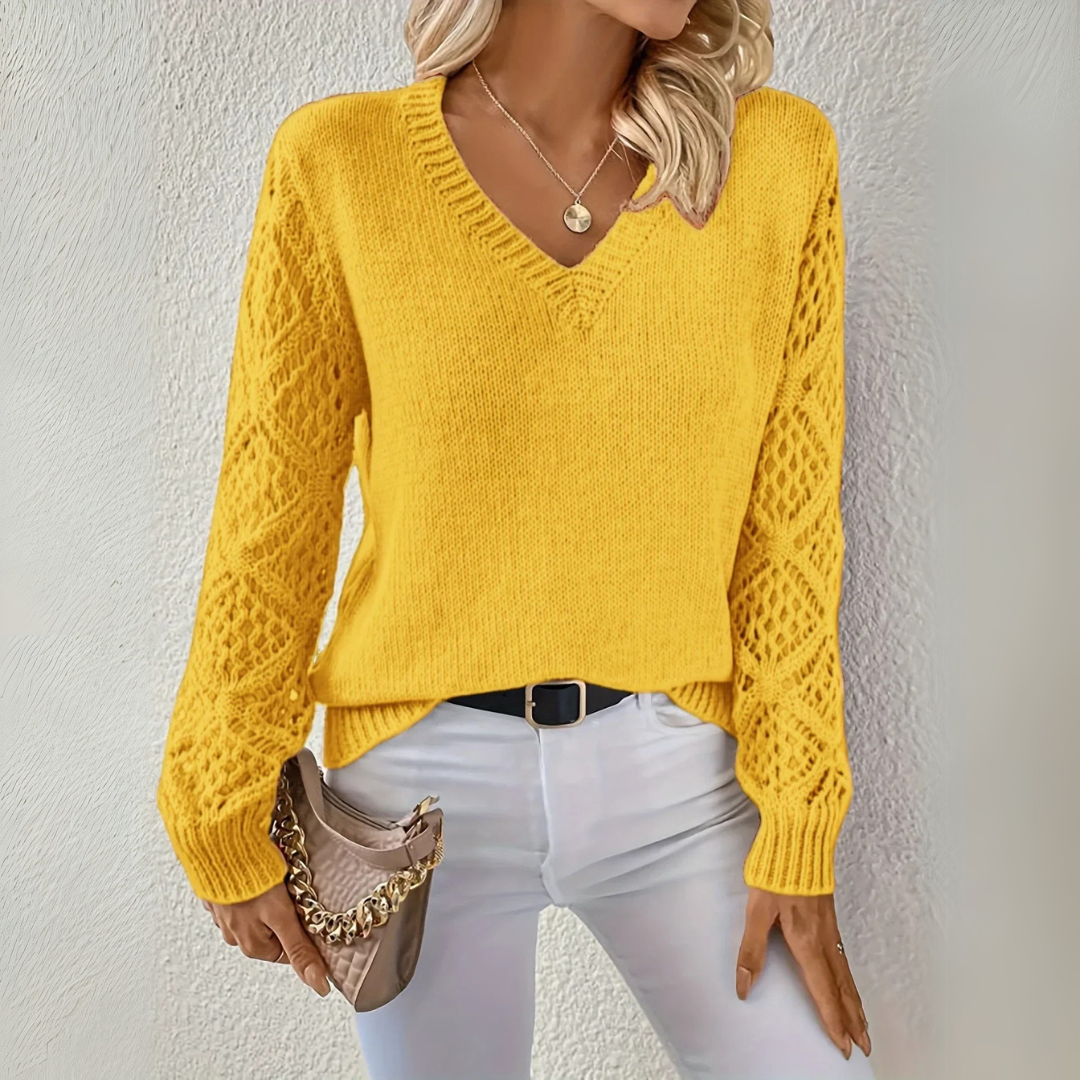 Adriana | Casual V-neck knit sweater