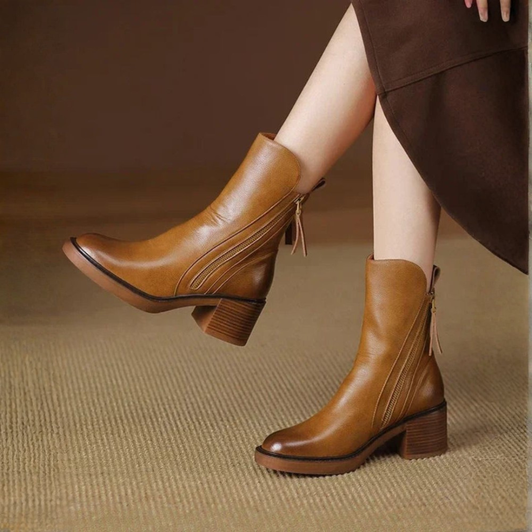 Éliane | Elegant heeled ankle boots with zip closure