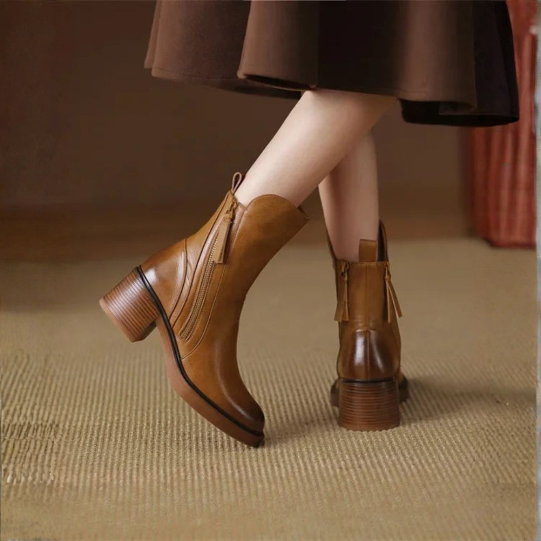 Éliane | Elegant heeled ankle boots with zip closure