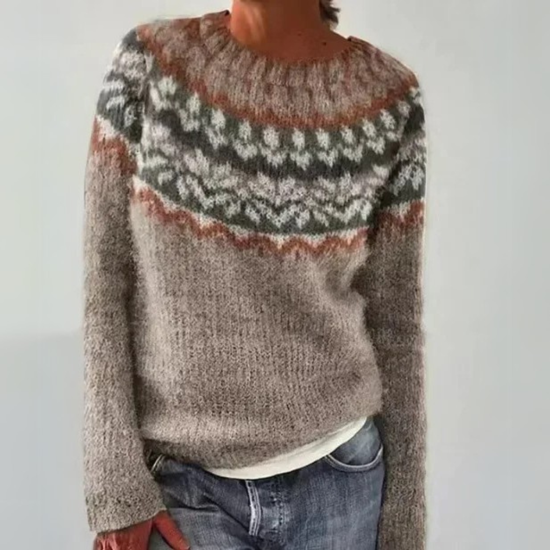 Mercedes | Winter patterned knit sweater