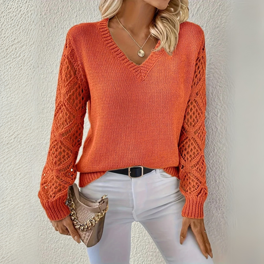 Adriana | Casual V-neck knit sweater