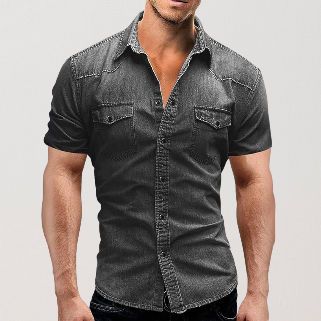 Leo | Short-sleeved denim shirt