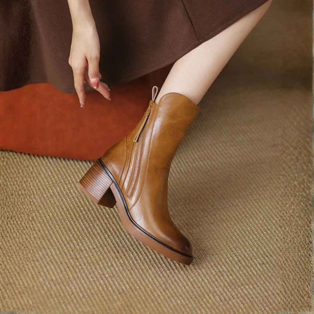 Éliane | Elegant heeled ankle boots with zip closure