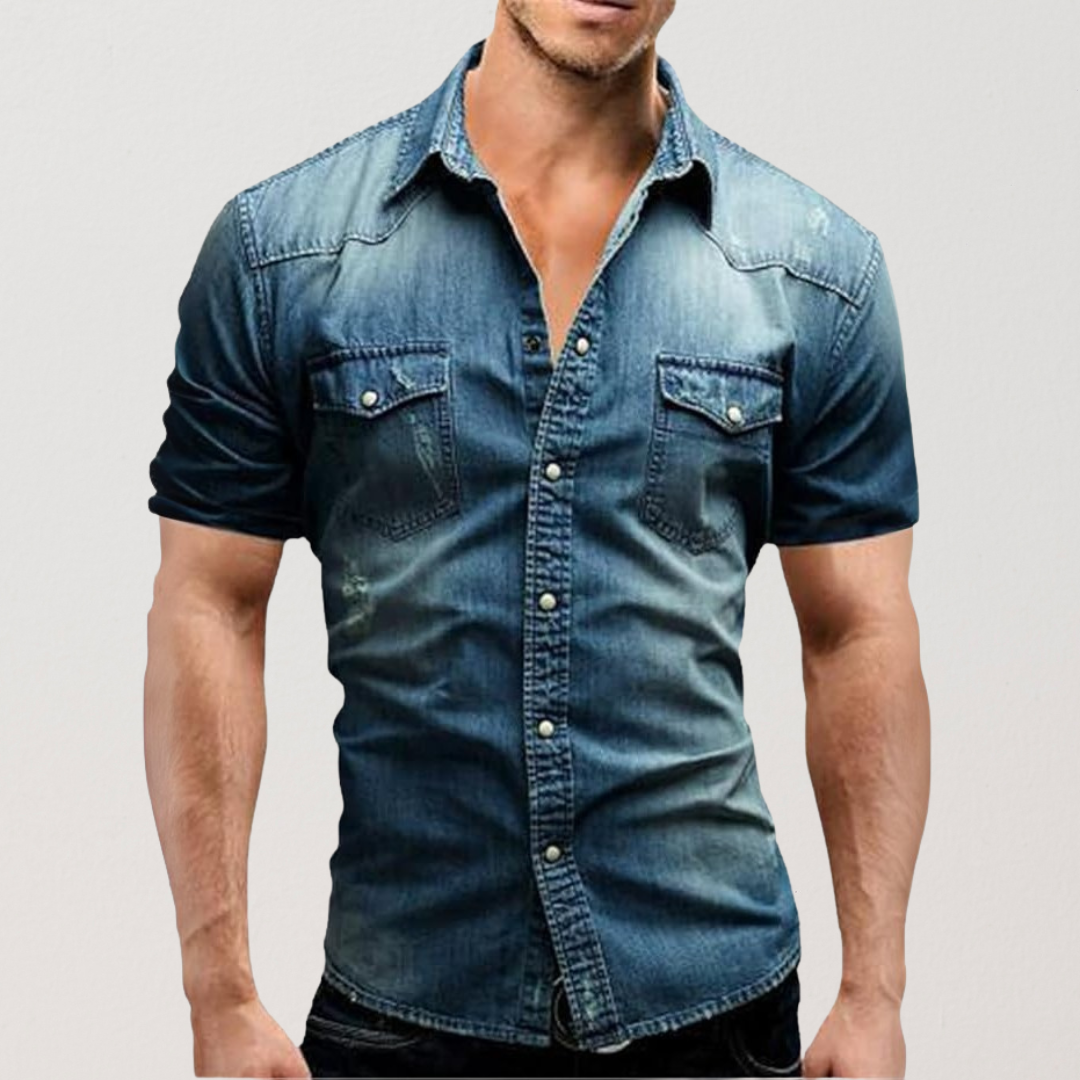 Leo | Short-sleeved denim shirt