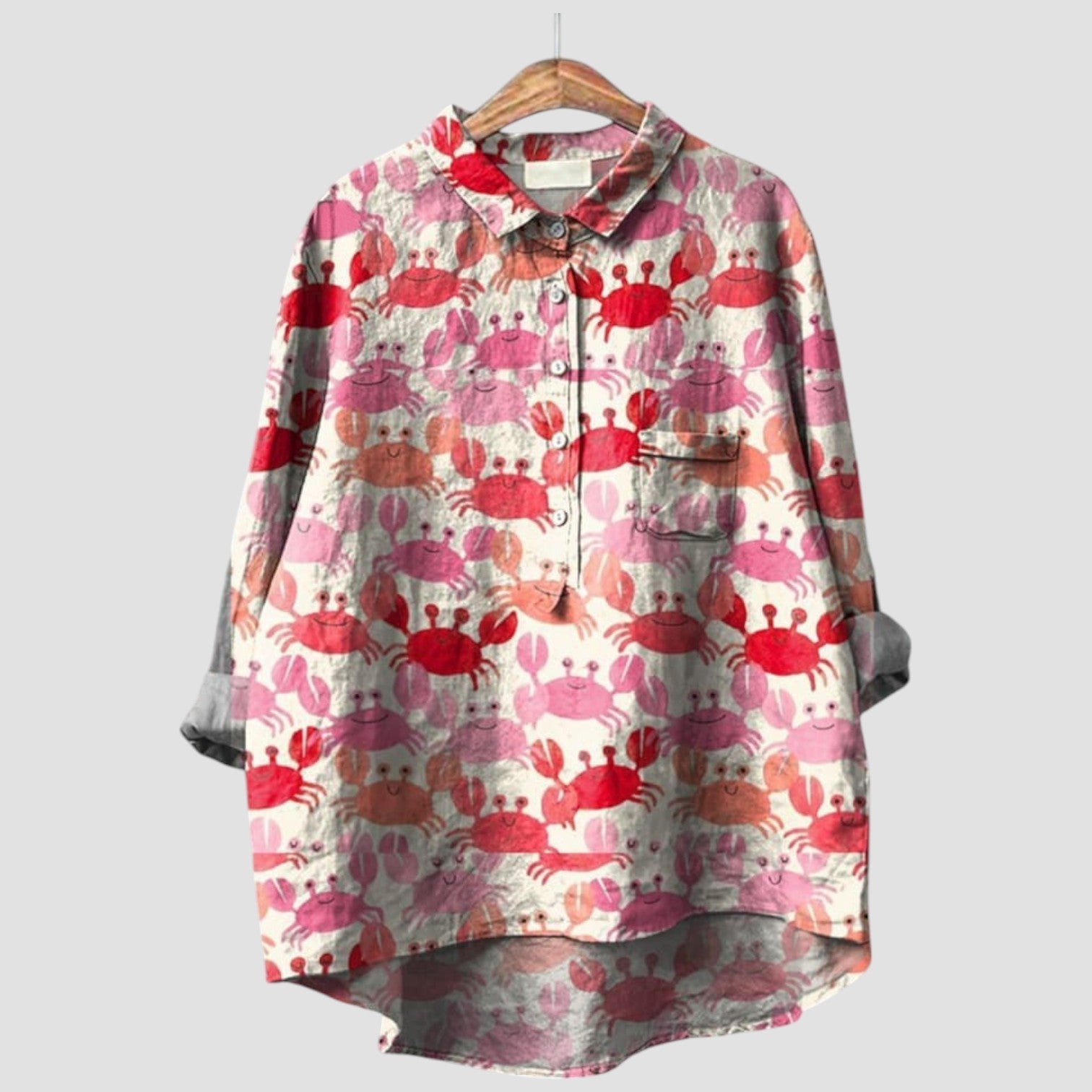 Fioretta | Oversized shirt with colorful crab print