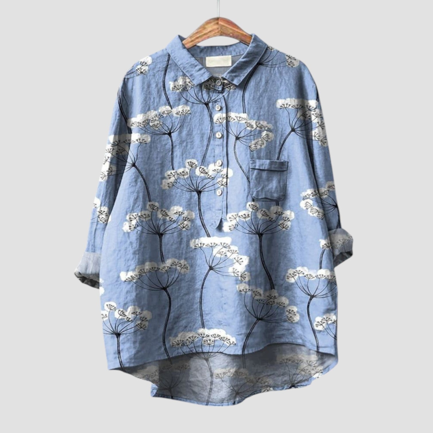 Lucrezia | Oversized shirt with plant pattern