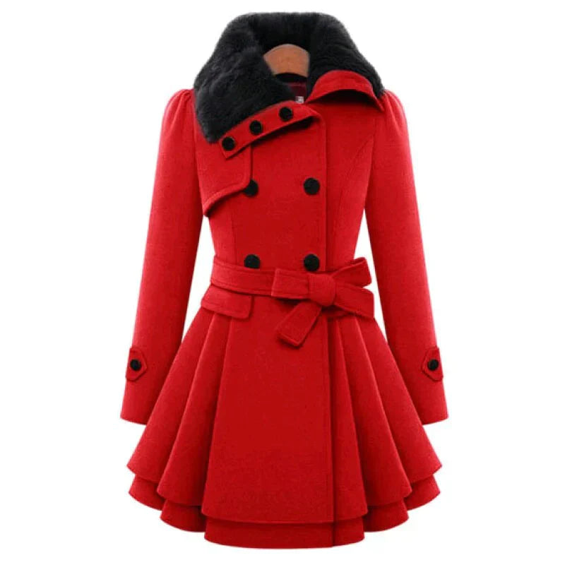 Brenda | Elegant faux leather trench coat