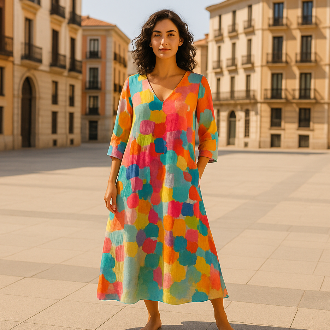 Anastasia | Colorful V-neck dress
