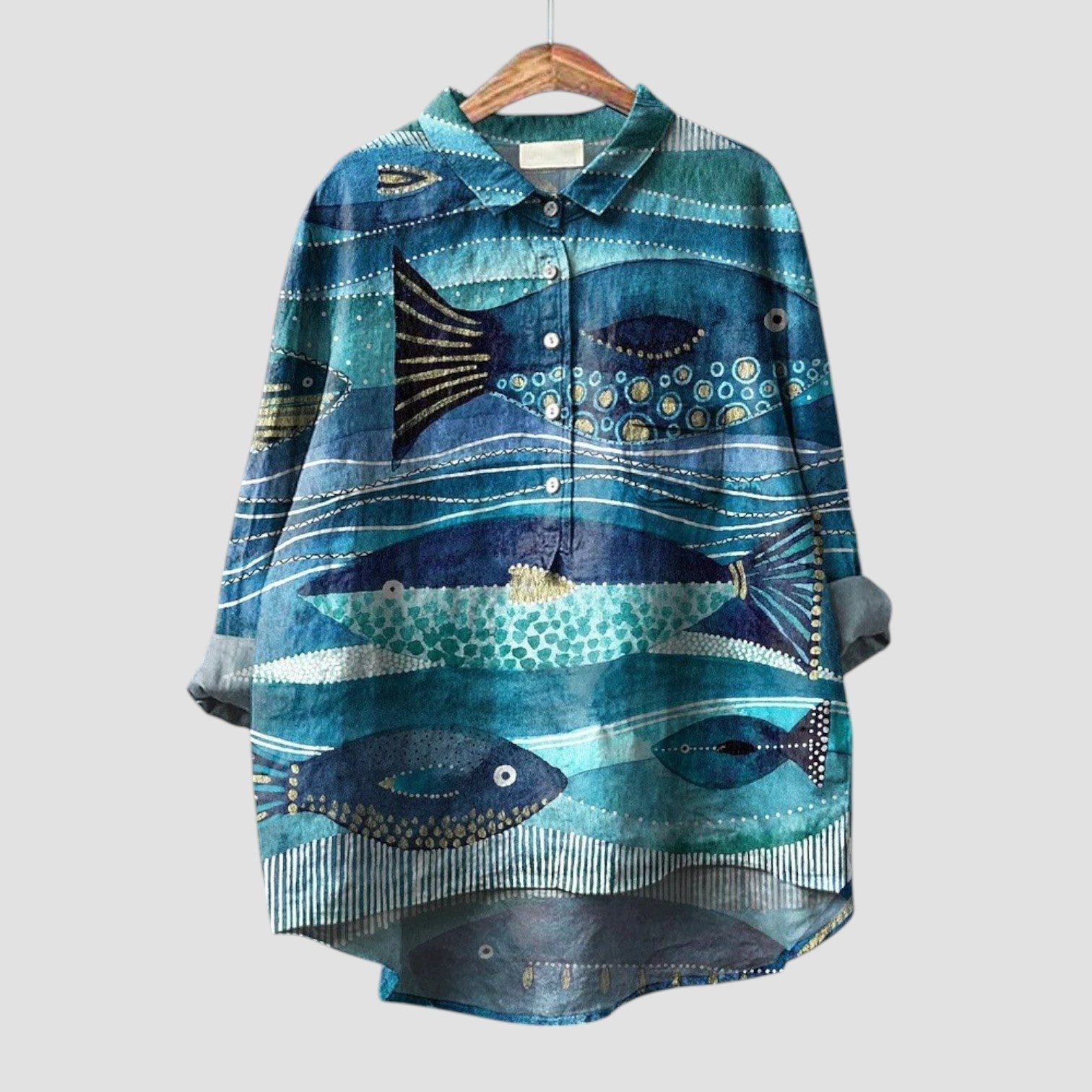 Rosina | Oversized shirt with fish print