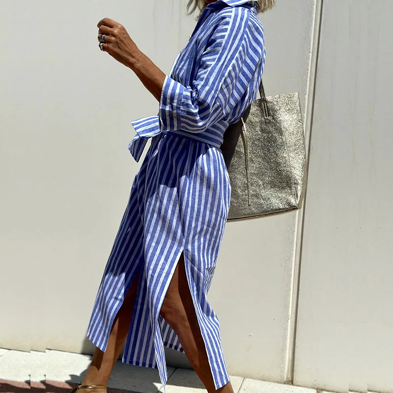Florine | Elegant striped blouse for dress