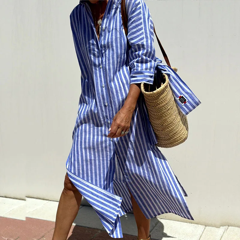 Florine | Elegant striped blouse for dress