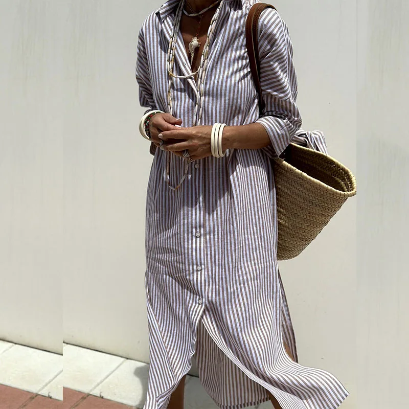Florine | Elegant striped blouse for dress