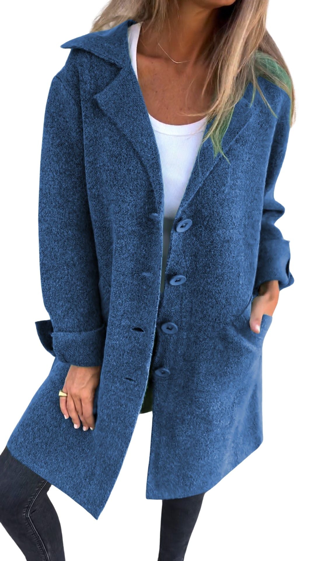 Magdalena | Casual long coat with lapels