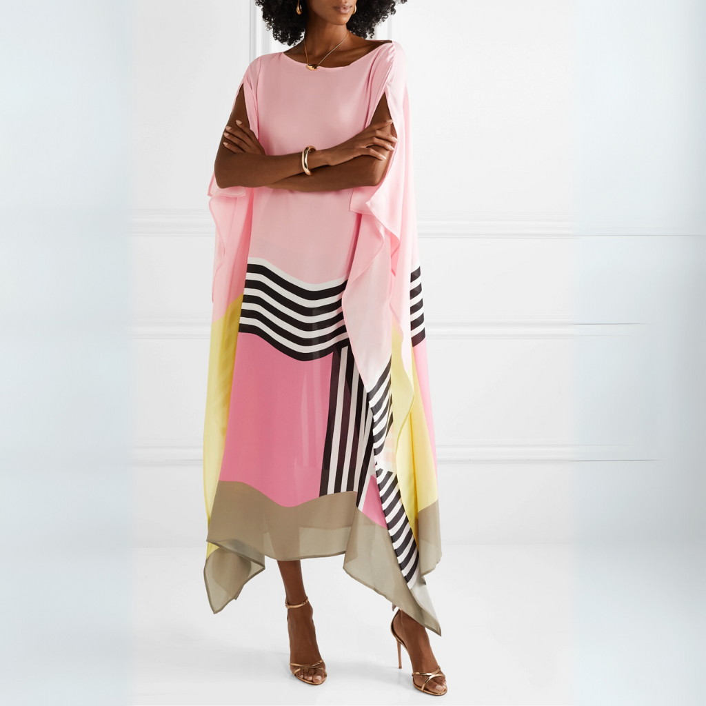 Iria | Elegant Caftan with Geometric Print
