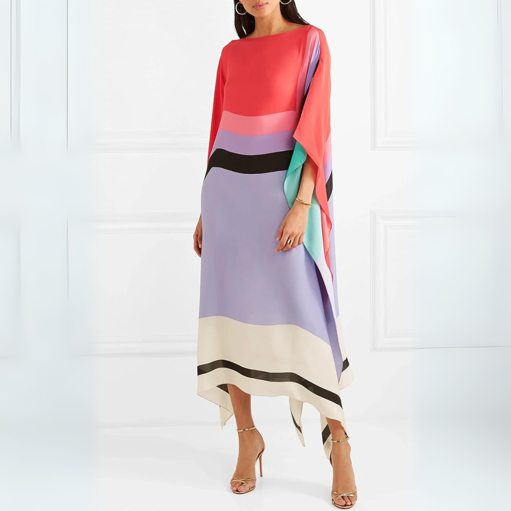 Iria | Elegant Caftan with Geometric Print