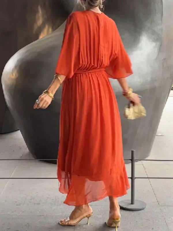 Monica | Chiffon dress with V-neck