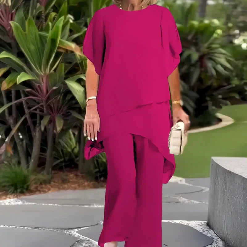 Herlene | Elegant irregular top and pants set