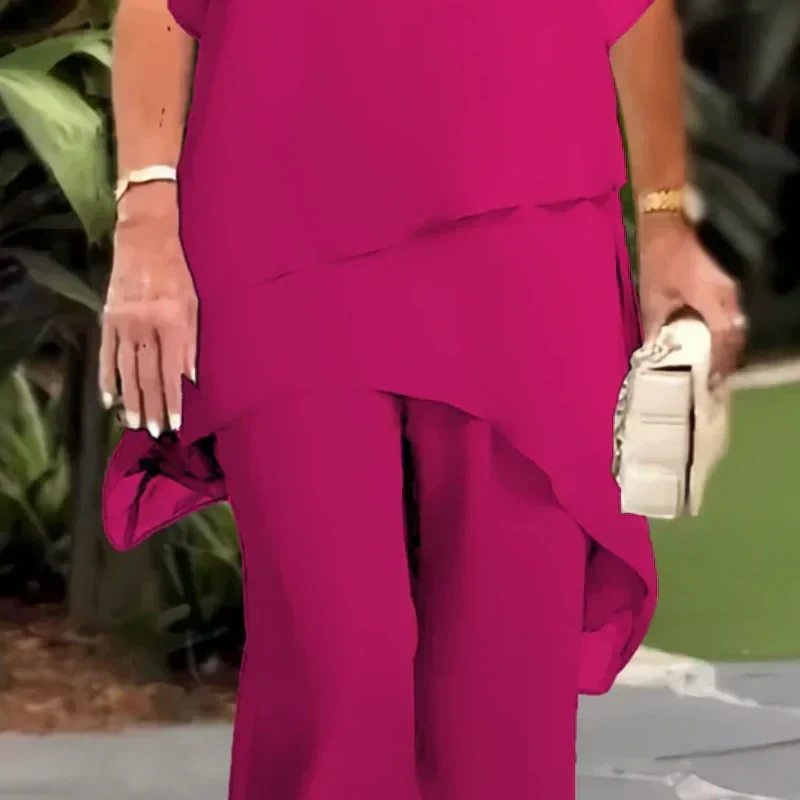 Herlene | Elegant irregular top and pants set