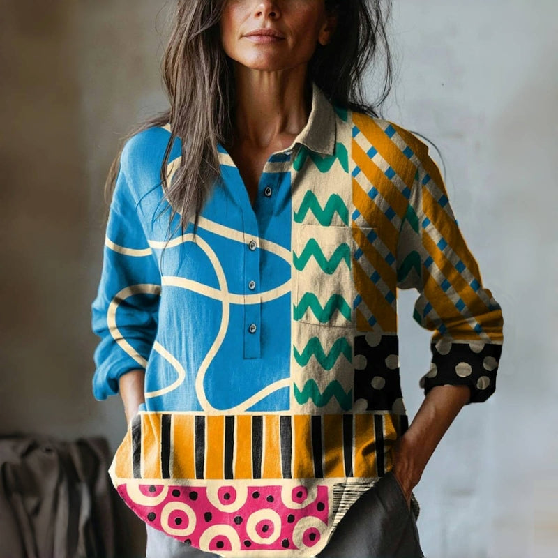 Romina | Boho Patchwork Blouse