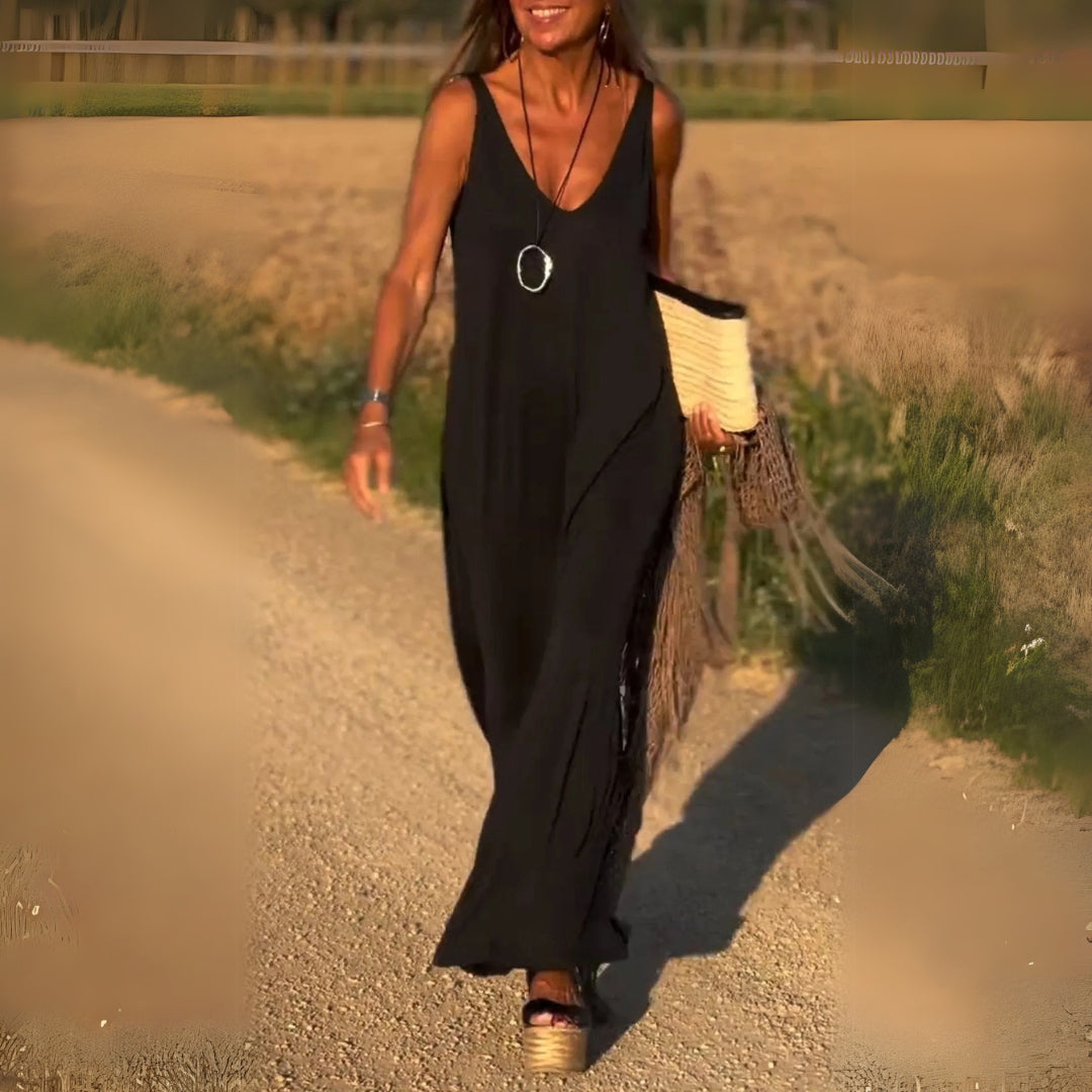 Sierra | Long summer dress with V-neck