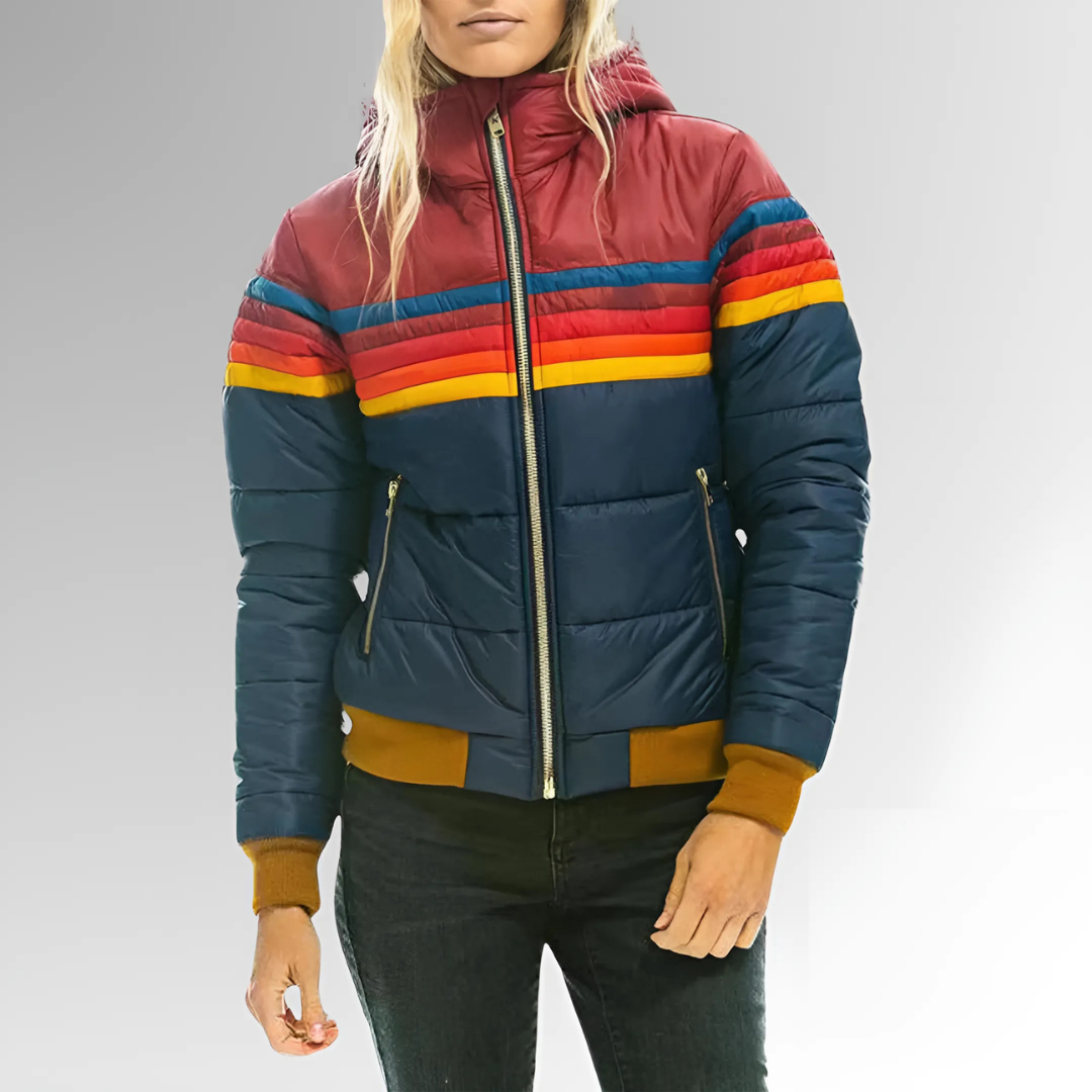 Tessa | Rainbow Stripe Zip-Up Jacket