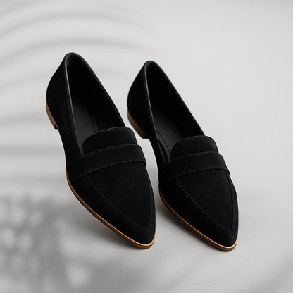Idalia | Pointed-toe suede loafers