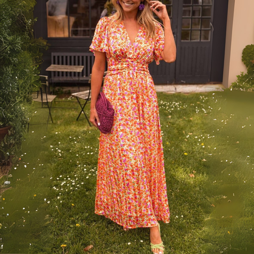 Sandra | Elegant maxi dress with V-neck