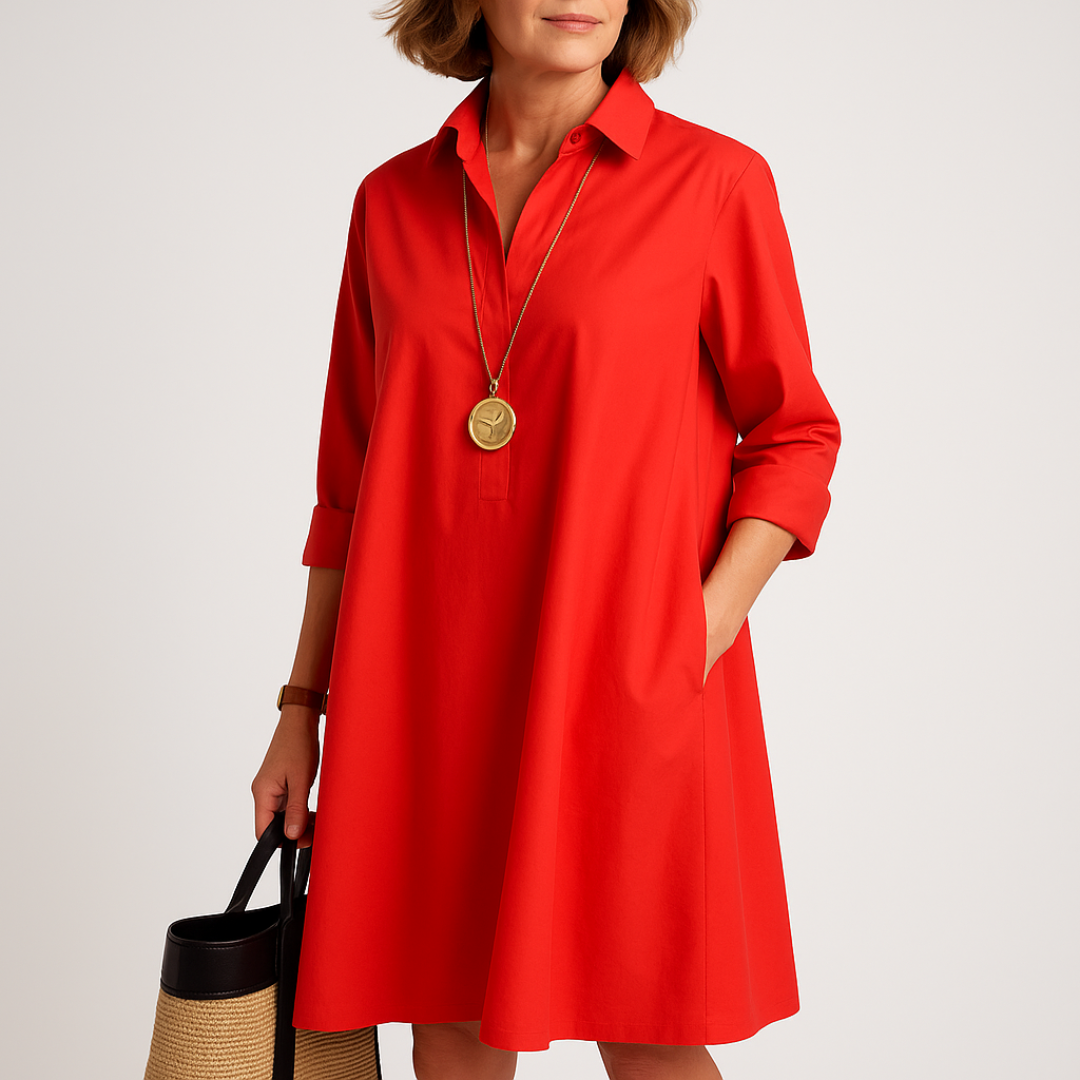 Bettina | Loose shirt dress with classic collar